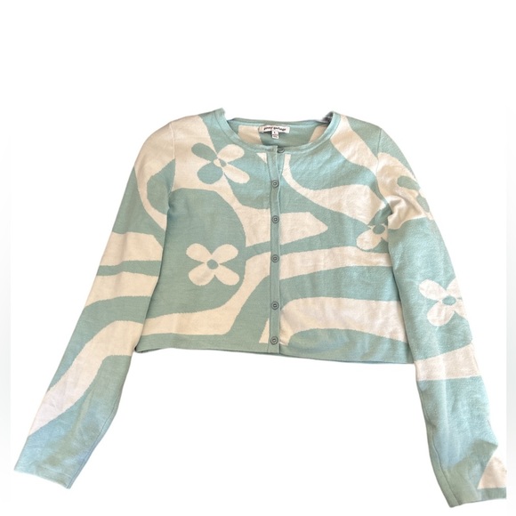 Pretty Garbage Cropped Cardigan & Tank Retro Floral Set- size L - Picture 3 of 8